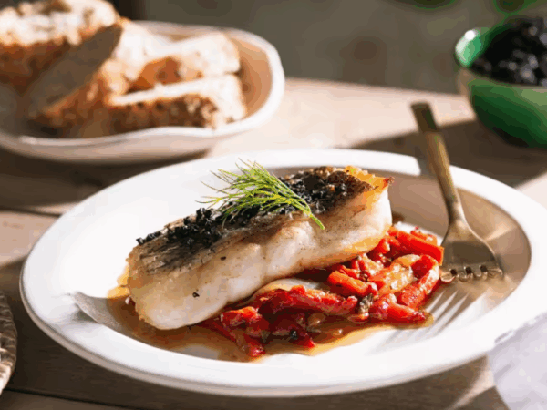 Merluza con Pimientos rojos